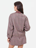 Bomber fantasia check rosso bordeaux