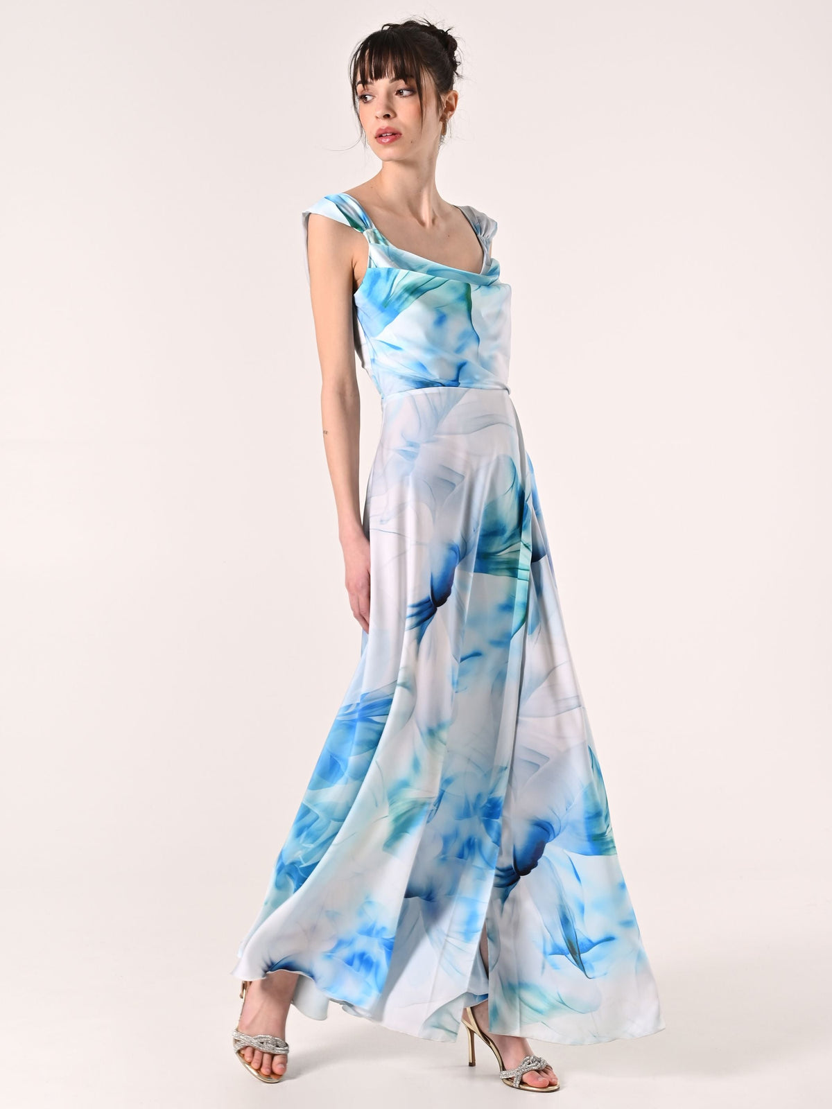Abito stampa Floreale con Laccetti Bustier