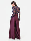 Pantalone palazzo bordeaux in raso