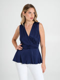 Top in Raso Blu