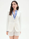 Giacca blazer bianca monopetto