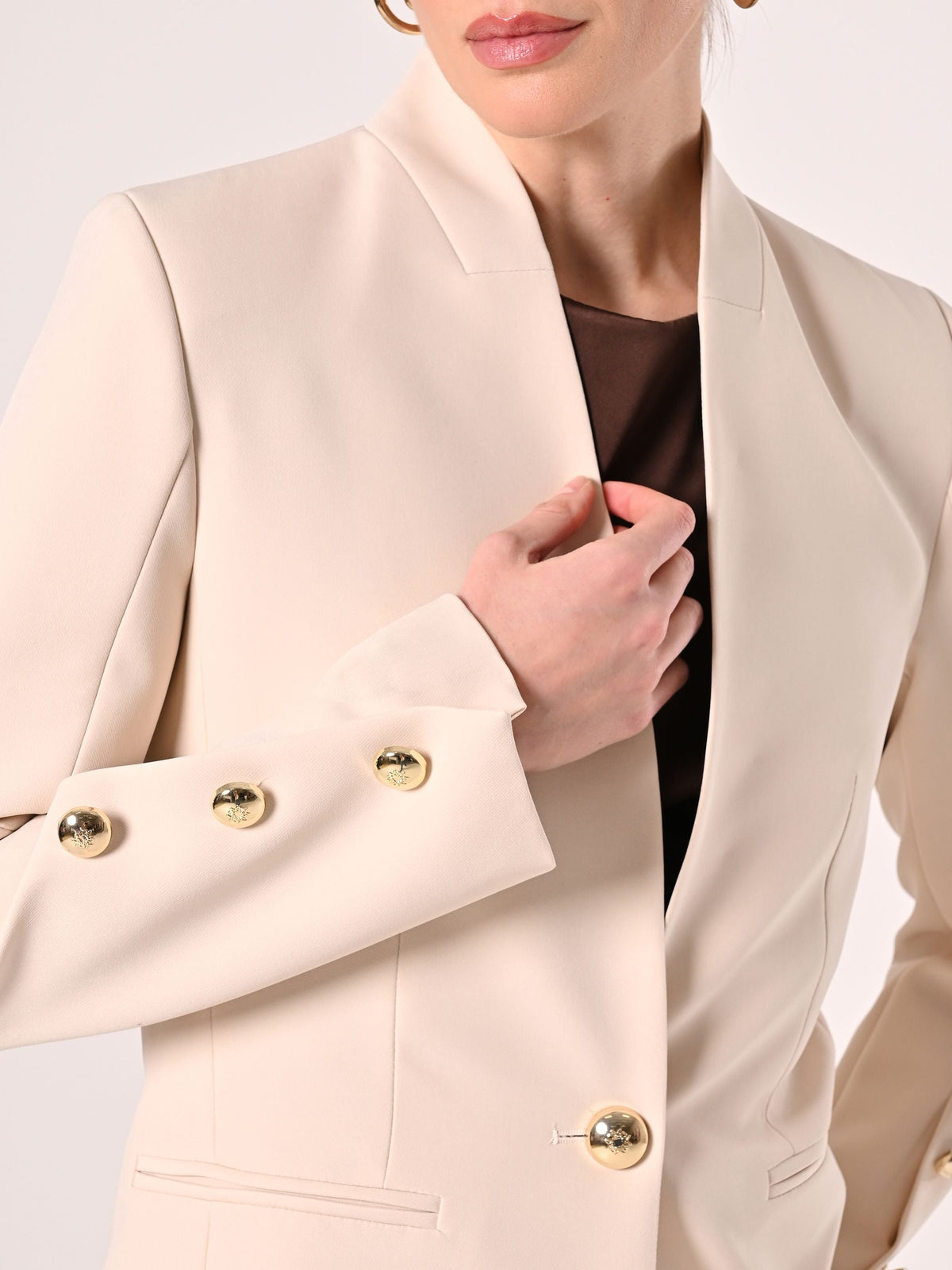 Giacca Beige in Tessuto Tecnico