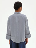 Camicia in viscosa a righe dal volume morbido