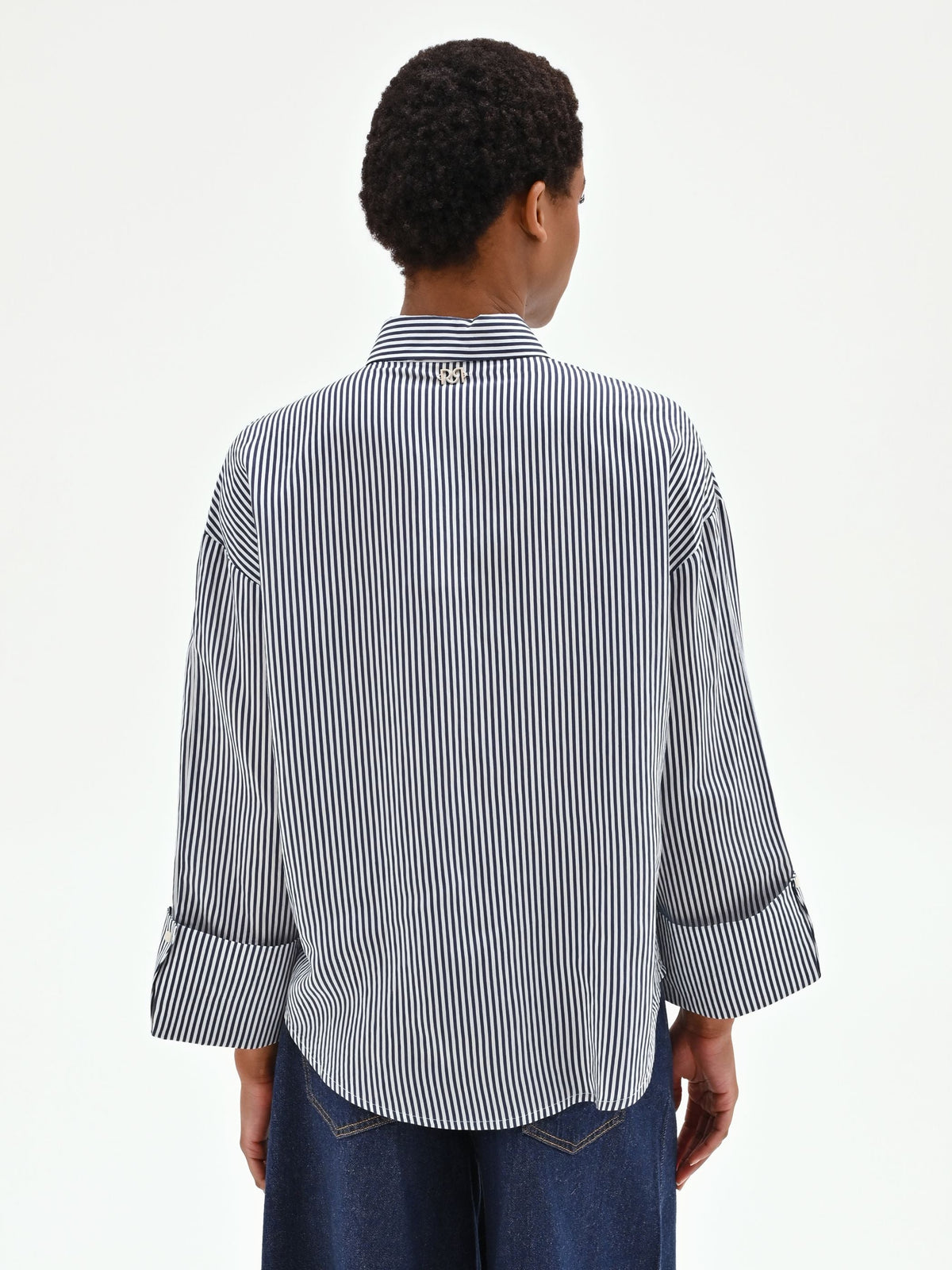 Camicia in viscosa a righe dal volume morbido