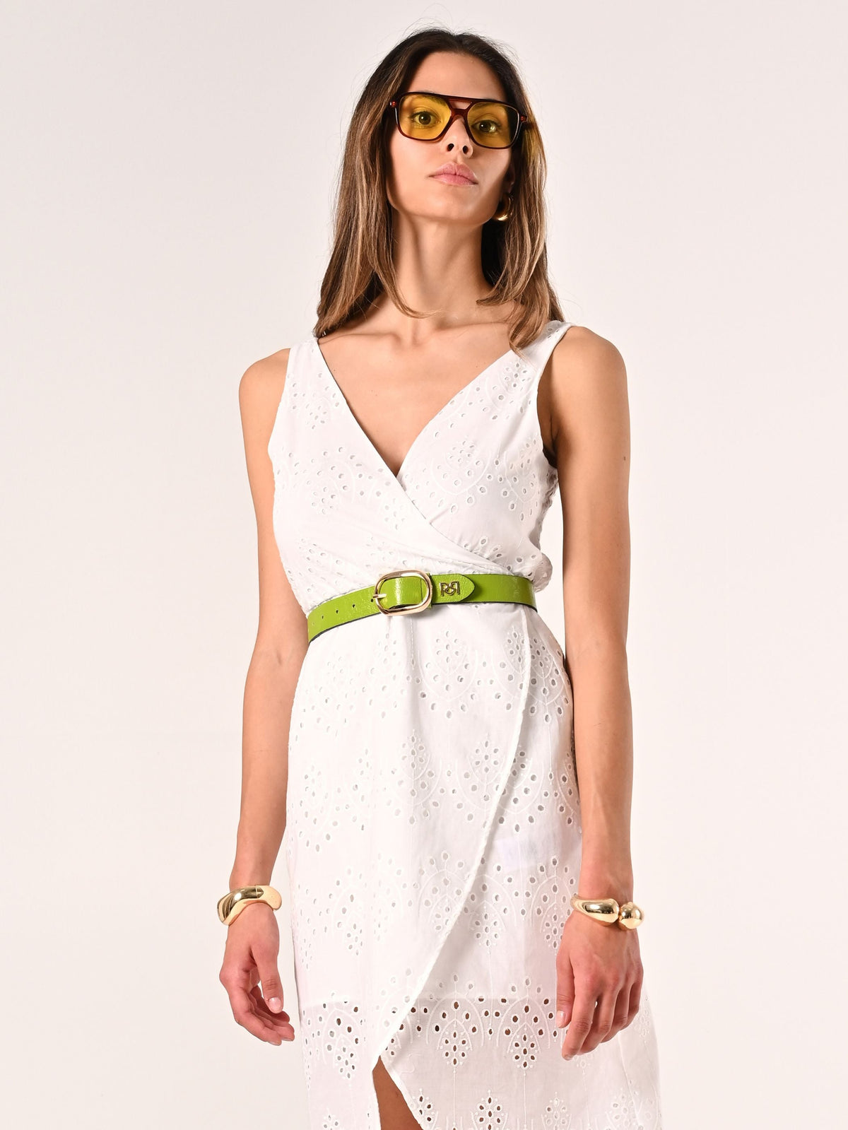 Cintura color Lime con Fibbia