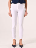 Pantaloni con Bottoni Mariniére Bianchi