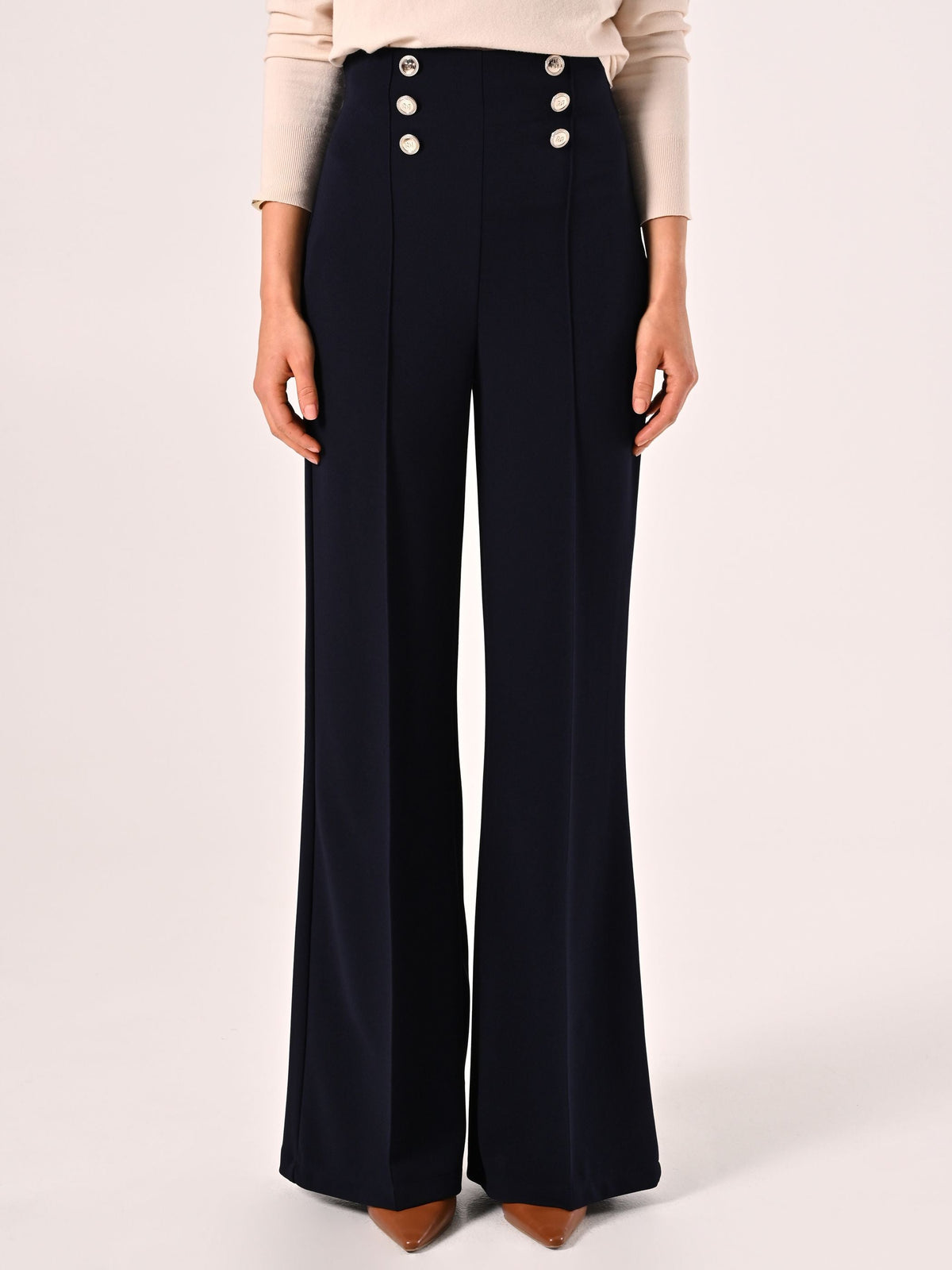 Pantaloni Blu con Bottoni Mariniére