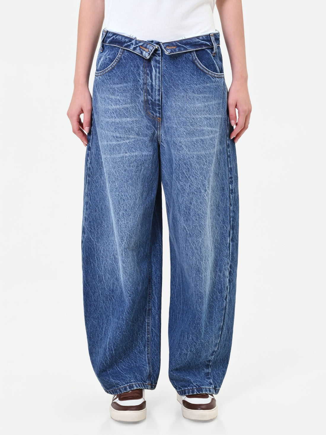 Jeans balloon con vita ribaltata