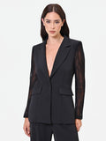 Blazer nero con maniche in pizzo
