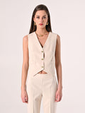 Gilet in Tessuto Tecnico Beige Chiaro