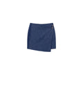 Gonna blu a portafoglio in chambray