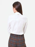 Camicia panna bianco con polsino risvoltato