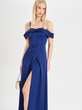 Abito Rinascimento atelier Blu con Spalle Scoperte