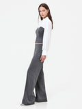 Pantalone gessato grigio con paillettes