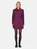 Cappotto bordeaux rosso a trapezio in velour
