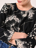 Blusa stampa Floreale Black & White