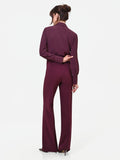 Pantalone Studio flare bordeaux in tessuto tecnico