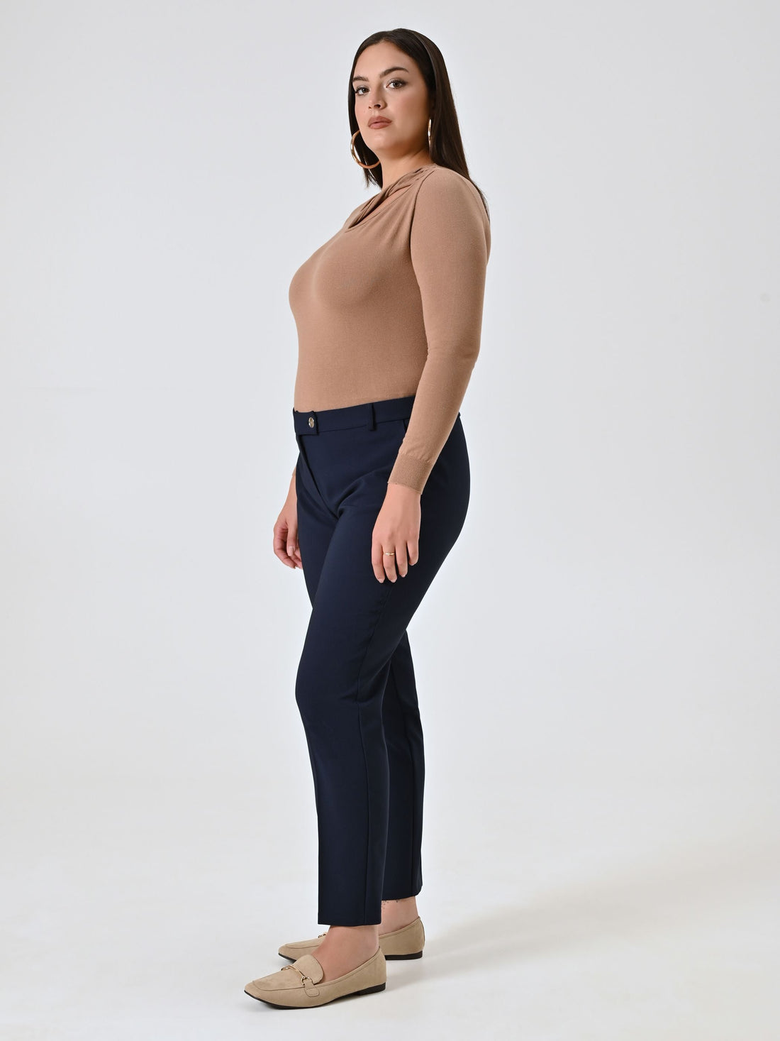 Pantaloni Curvy Straight Blu