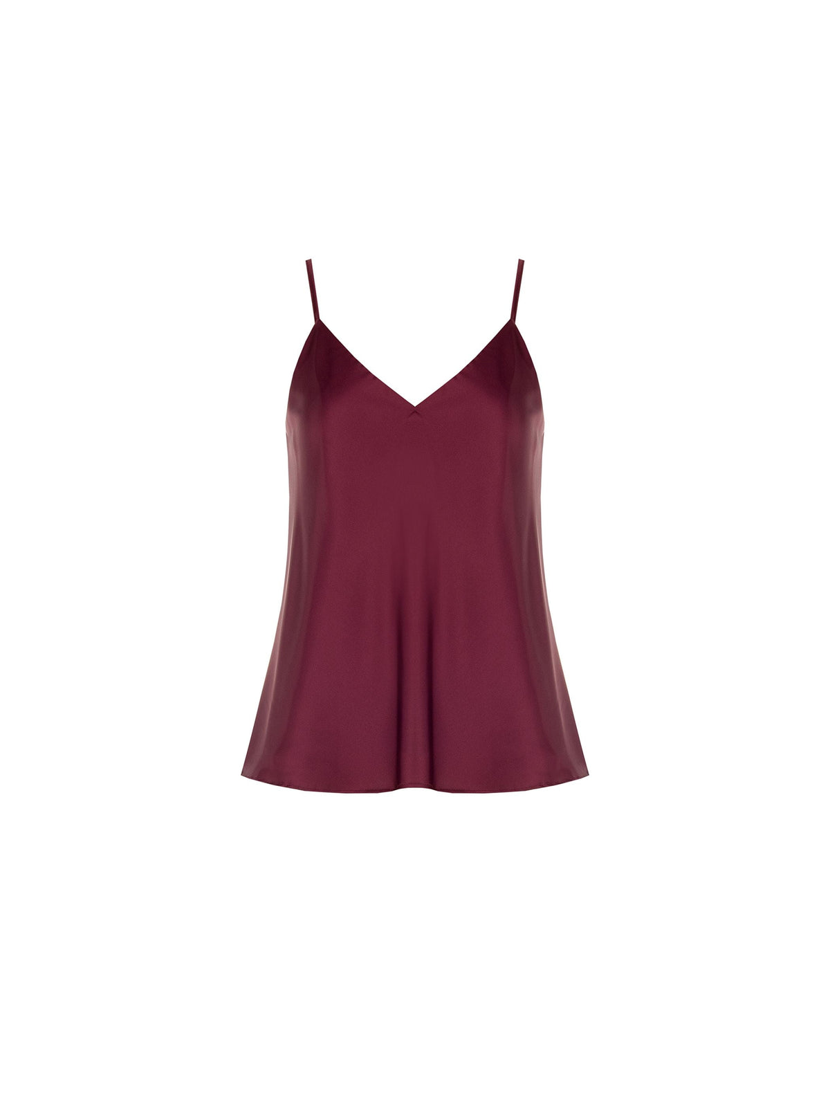 Top lingerie in raso bordeaux rosso