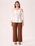Blusa Bianca Curvy con Cintura Sottile
