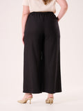 Pantaloni Curvy in Lino Viscosa Neri