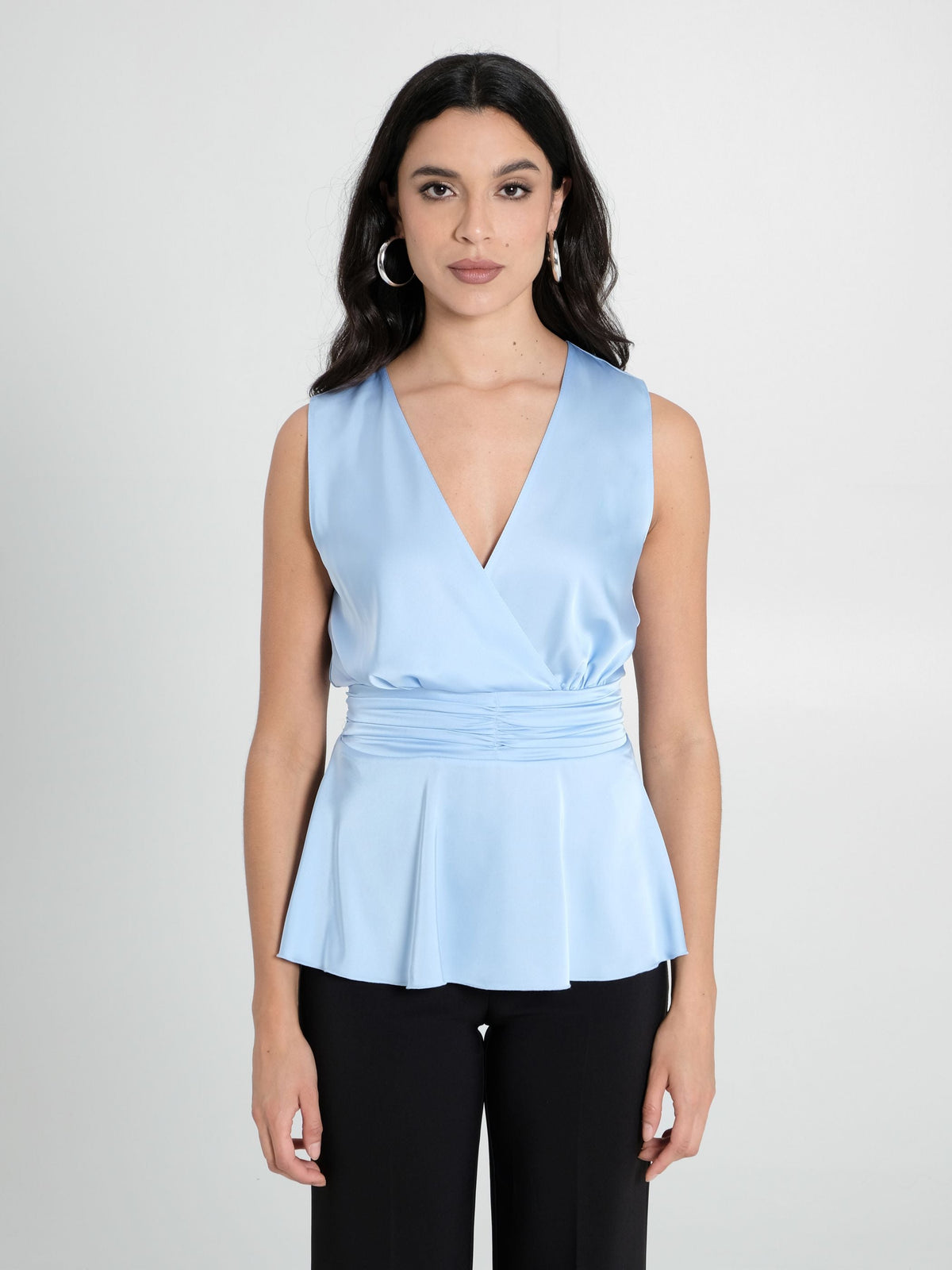 Top in Raso Azzurro