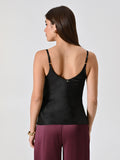 Top Nero Spalline Sottili