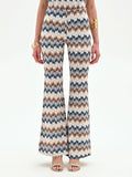 Pantalone azzurro con motivo chevron