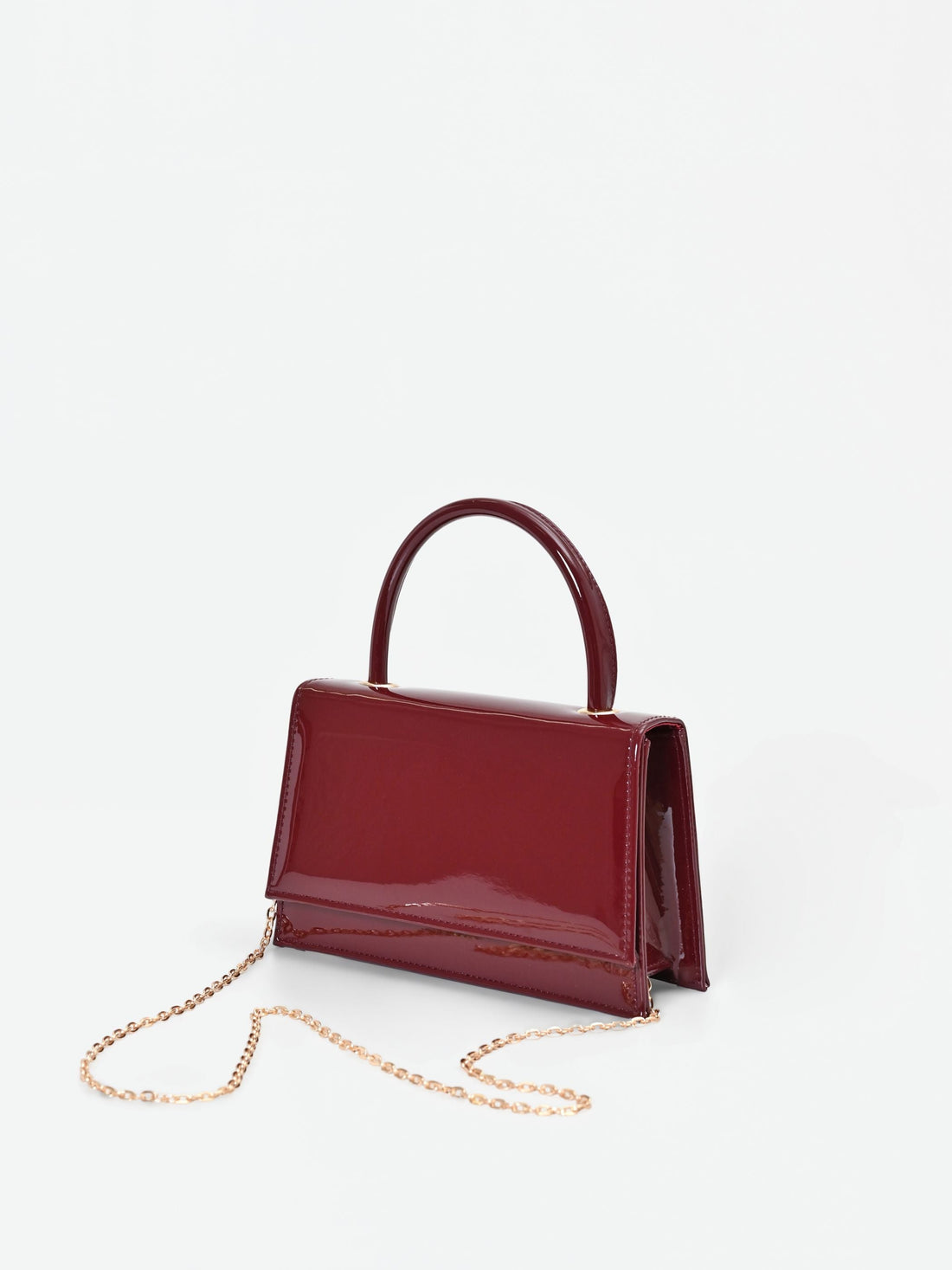 Borsa a mano bordeaux effetto vernice