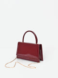 Borsa a mano bordeaux effetto vernice