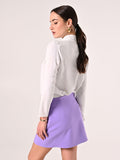 Blusa con Fiocco e Pinces Bianca