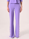 Pantaloni Palazzo in Scuba Mano Crepe Viola Lavanda