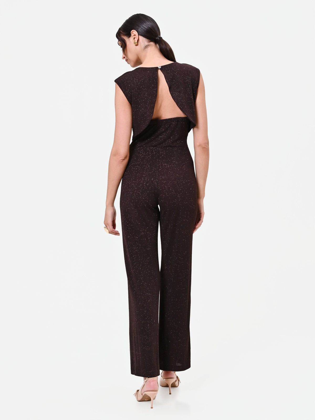 Tuta moro marrone con pantalone a palazzo