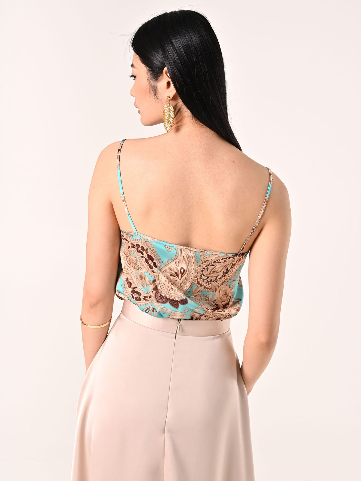 Top stampa Paisley Verde Acqua