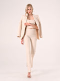Pantaloni Beige con Strass