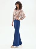 Pantalone palazzo blu brillante