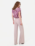 Pantalone palazzo tortora beige in cadi