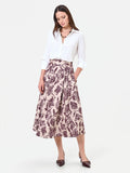 Gonna jacquard fantasia rosso bordeaux