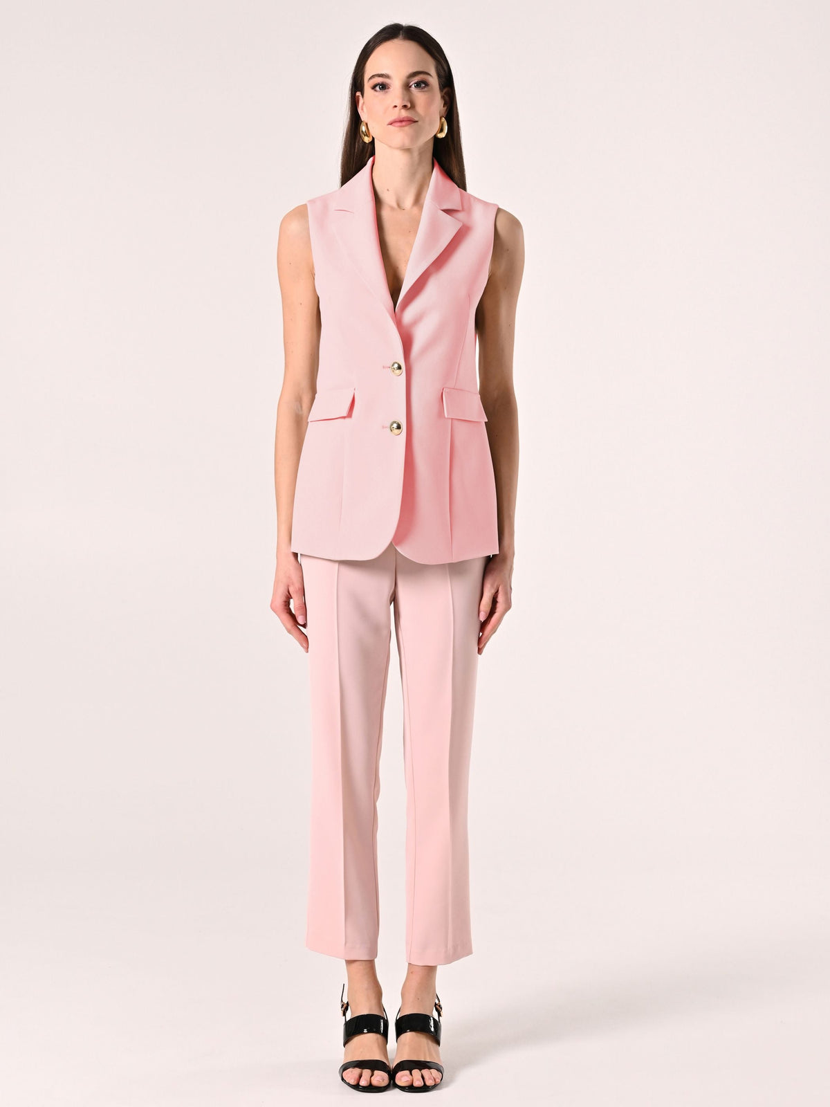Gilet in Tessuto Tecnico Rosa Chiaro