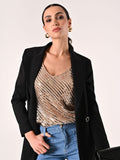 Top Oro Crochet & Paillettes
