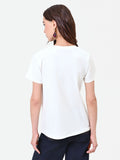 T-shirt panna con stampa grafica 