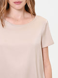 Blusa in raso tortora beige