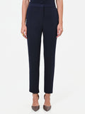 Pantalone Studio gessato in crepe blu navy