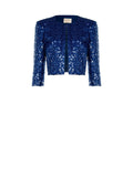 Giacca blu brillante in paillettes