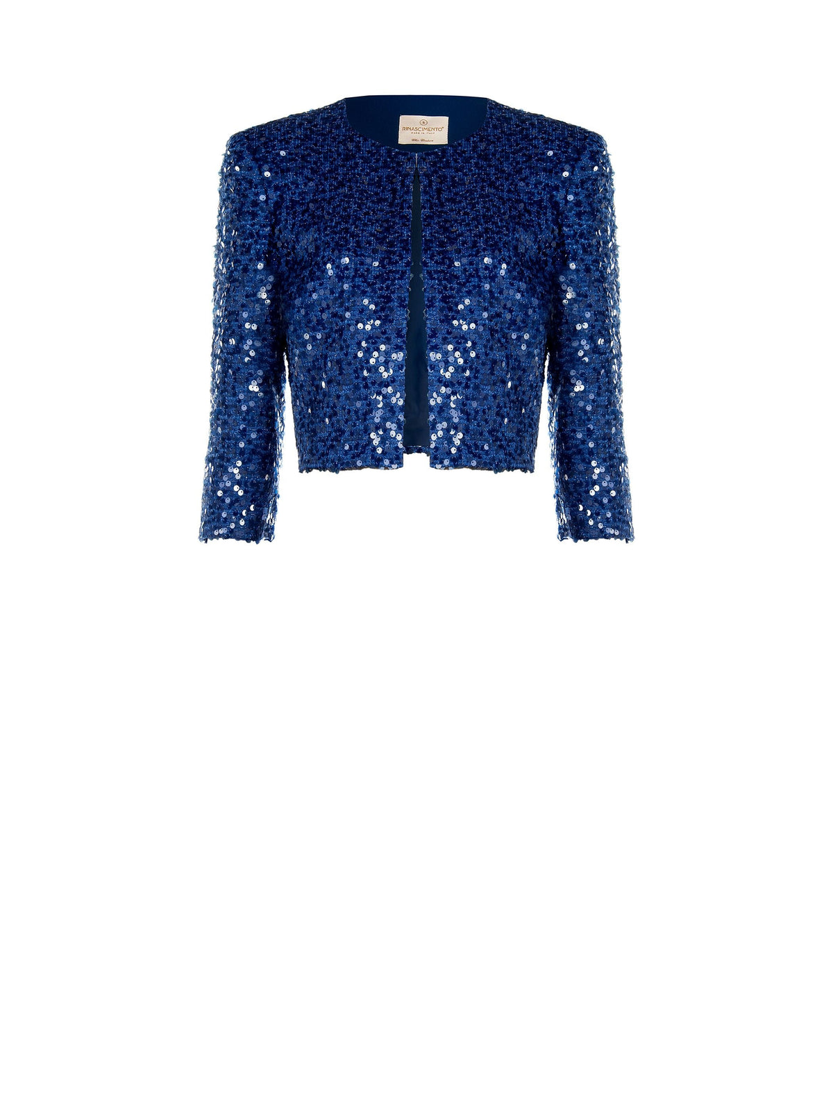Giacca blu brillante in paillettes