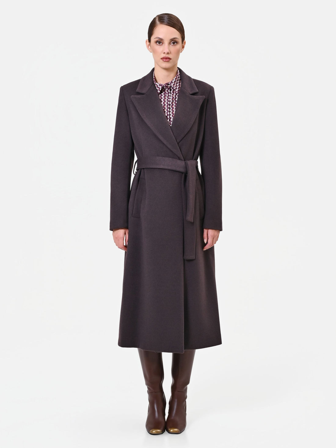 Cappotto a vestaglia marrone moro