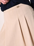 Skort Beige in Tessuto Operato