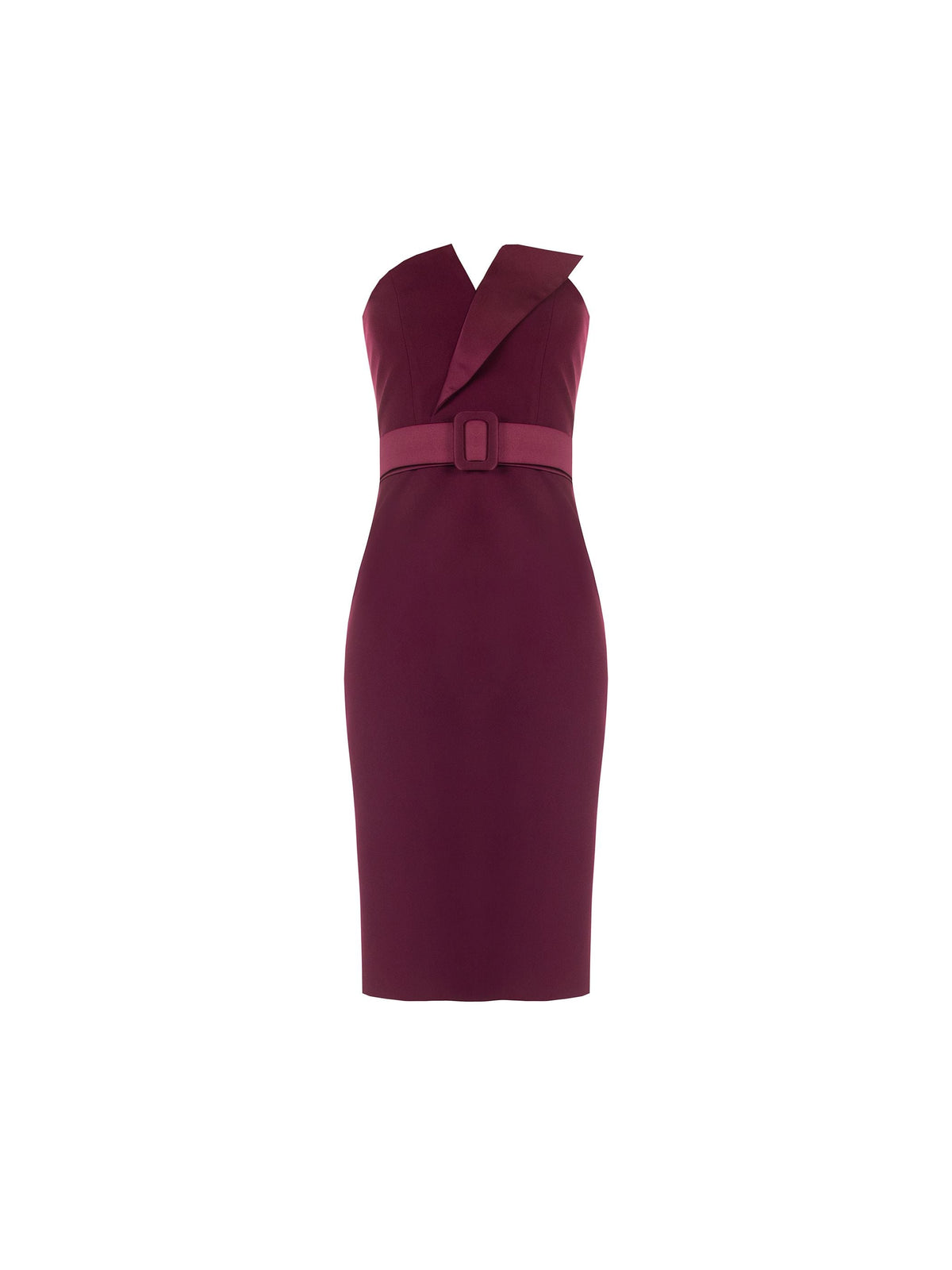 Tubino Bordeaux con Cintura e Rever