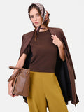 Maglia in lana marrone a maniche corte