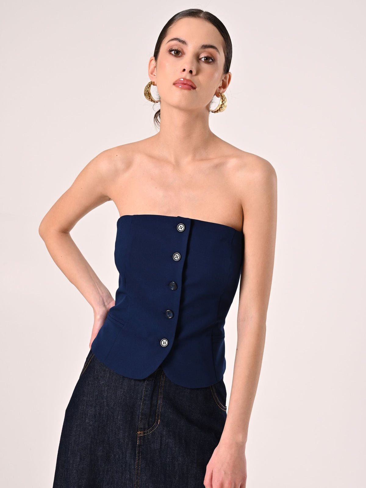 Top Bustier Blu